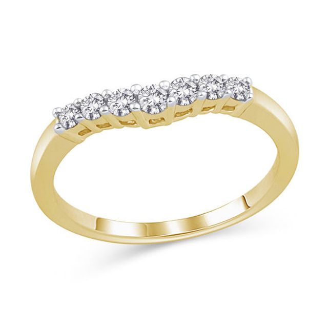 1/4 CT. T.w. Diamond Seven Stone Contour Wedding Band in 14K Gold