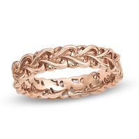 Stackable Expressionsâ¢ 4.5mm Braided Hearts Ring Sterling Silver with 14K Rose Gold Plate