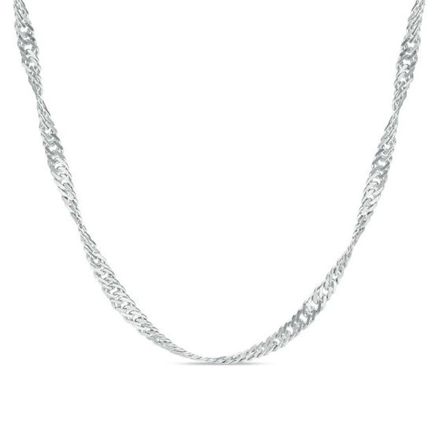 2.25mm Singapore Chain Necklace in Sterling Silver - 24"