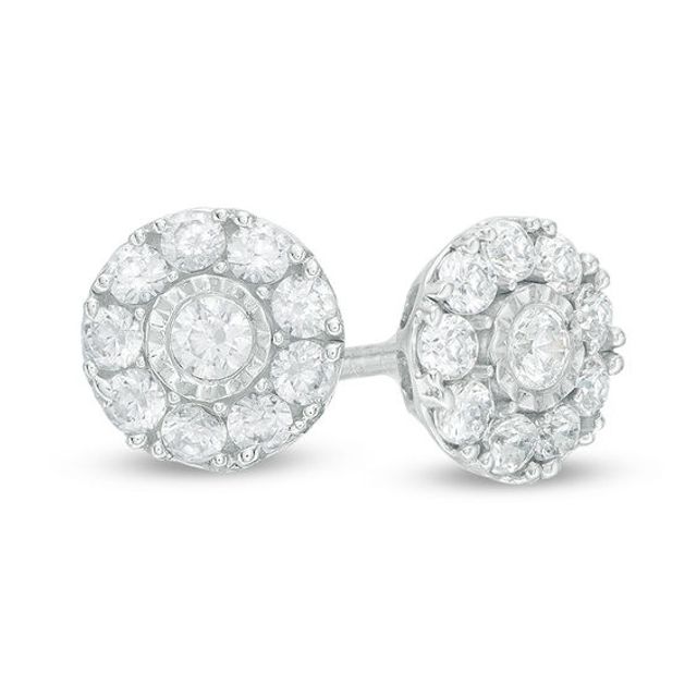 1/4 CT. T.w. Composite Diamond Stud Earrings in 10K White Gold