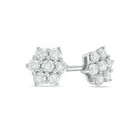 1/ CT. T.w. Diamond Star Stud Earrings in 10K White Gold