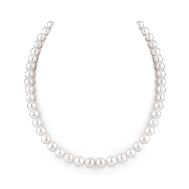 8.0 - 8.5mm Cultured Freshwater Pearl Strand Necklace with 14K White Gold Clasp - 24"