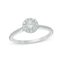 1/2 CT. T.w. Diamond Frame Engagement Ring in 10K White Gold