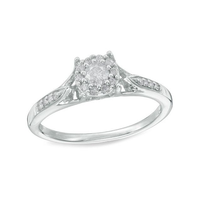 1/4 CT. T.w. Diamond Frame Promise Ring in Sterling Silver
