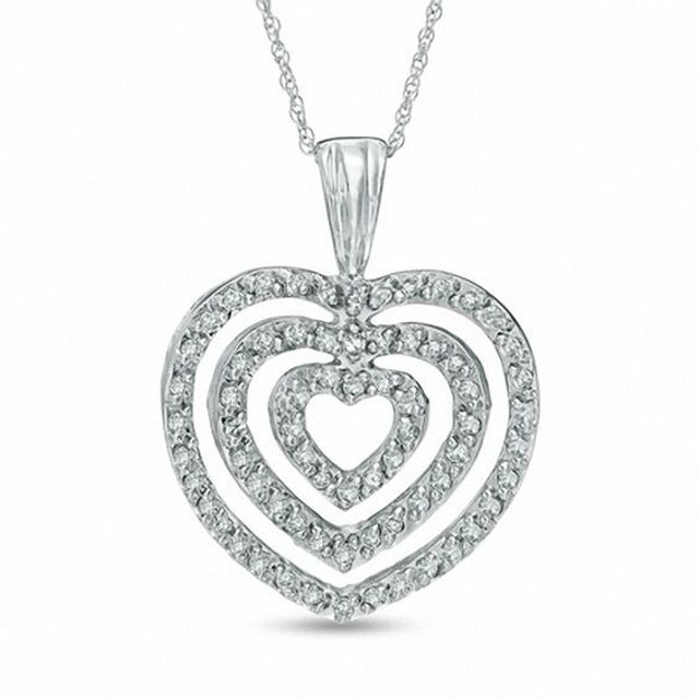 1/2 CT. T.w. Diamond Heart Pendant in 10K White Gold