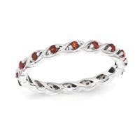 Stackable Expressionsâ¢ Garnet Twist Eternity Style Ring in Sterling Silver