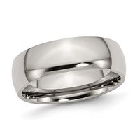 Men's 7.0mm Low Dome Wedding Band Titanium