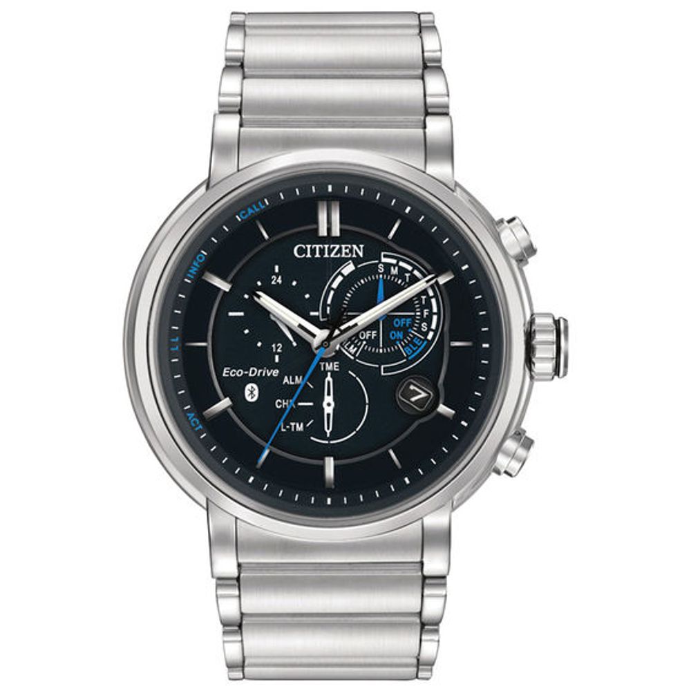 Citizen Eco-DriveÂ® Proximity Chronograph Smart Watch with Black Dial (Model: Bz1000-54E)