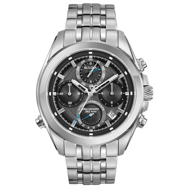 Men's Bulova Precisionist Chronograph Watch with Grey Dial (Model: 96B260)