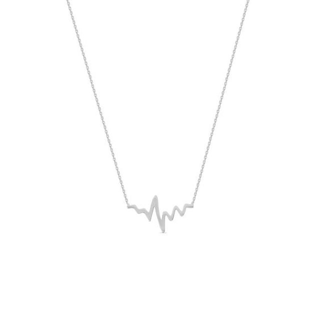 Heartbeat Necklace in 14K White Gold