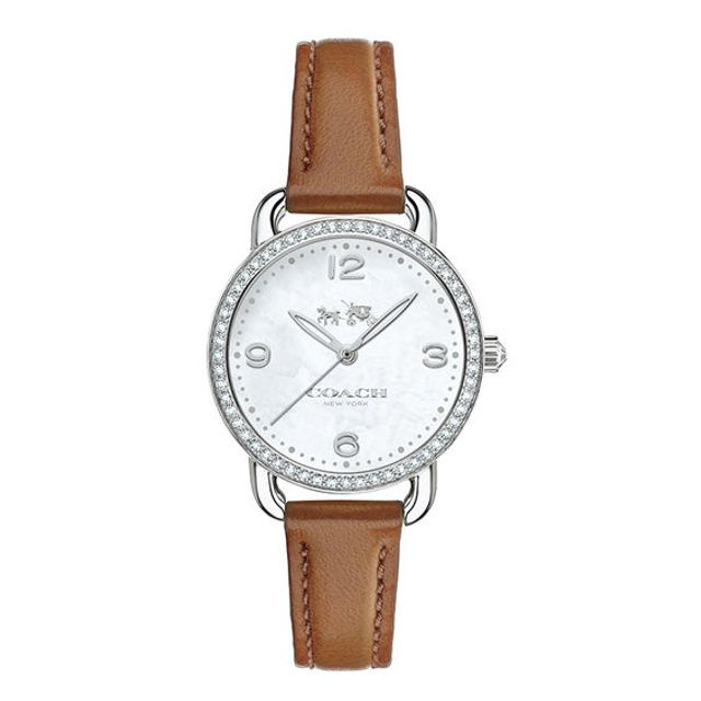 Ladies' Coach Delancey Crystal Accent Strap Watch with Mother-of-Pearl Dial (Model: 14502485)