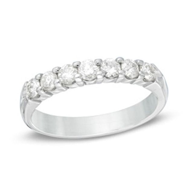 1/4 CT. T.w. Certified Diamond Seven Stone Anniversary Band in 14K White Gold (I/Si2)