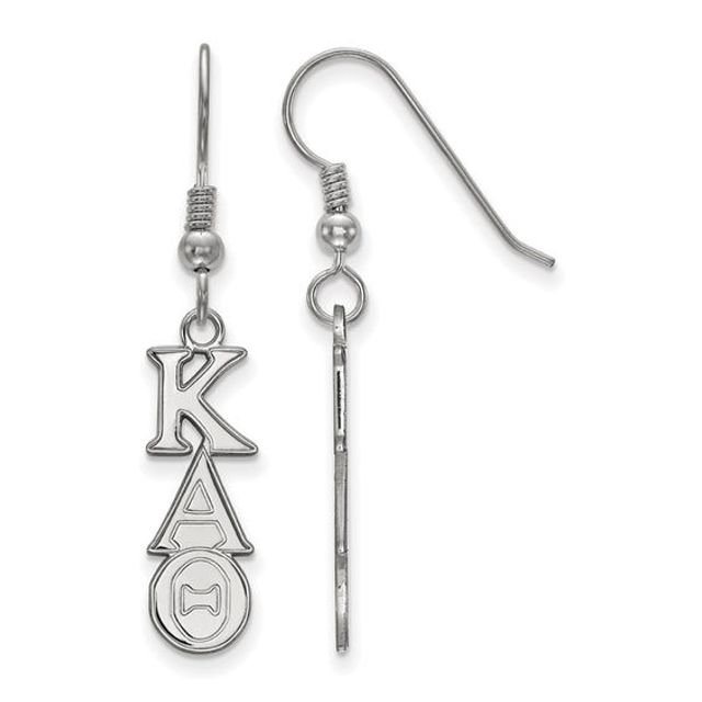 Kappa Alpha Theta Sorority Drop Earrings in Sterling Silver