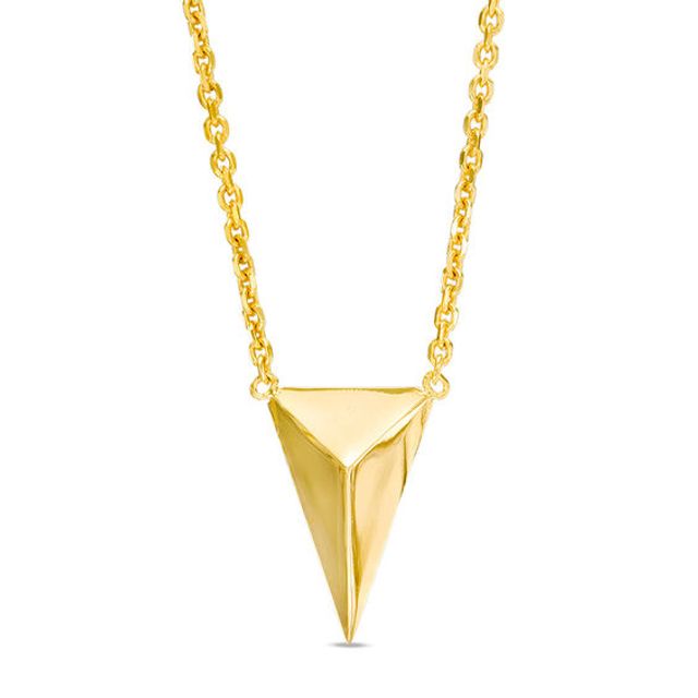 Elongated Triangle Necklace in 10K Gold
