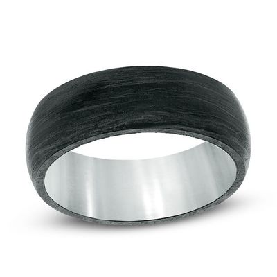 Men's Carbon Fiber and Stainless Steel Band - Size 10.5
