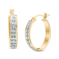 Diamond Fascinationâ¢ Small Hoop Earrings in Sterling Silver with 18K Gold Plate