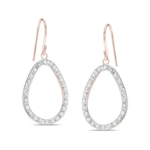 Diamond Fascinationâ¢ Teardrop-Shaped Dangle Drop Earrings in 14K Rose Gold