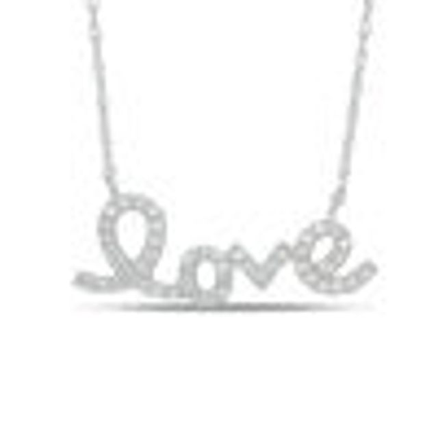 1/8 CT. T.w. Diamond "love" Necklace in 10K White Gold
