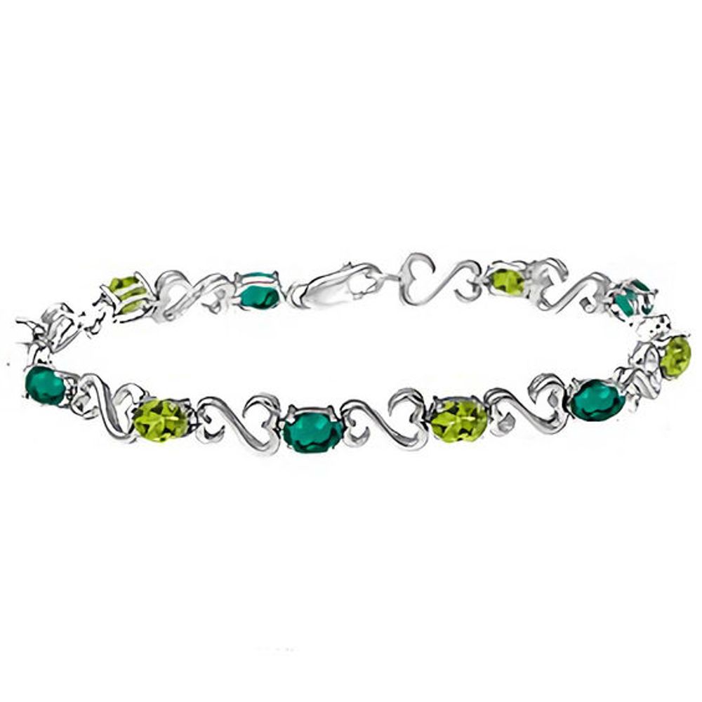 Open Hearts Family by Jane Seymourâ¢ Oval Birthstone Bracelet in Sterling Silver (1 Stone)