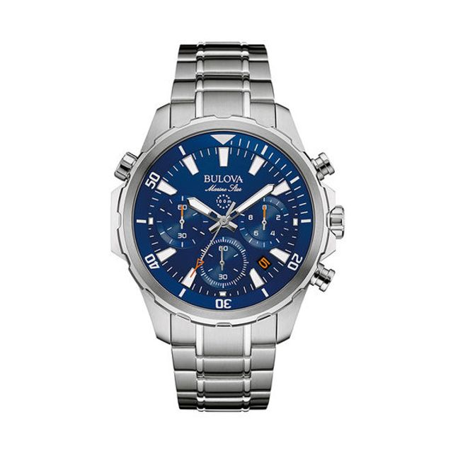 Men's Bulova Marine Star Chronograph Watch with Blue Dial (Model: 96B256)