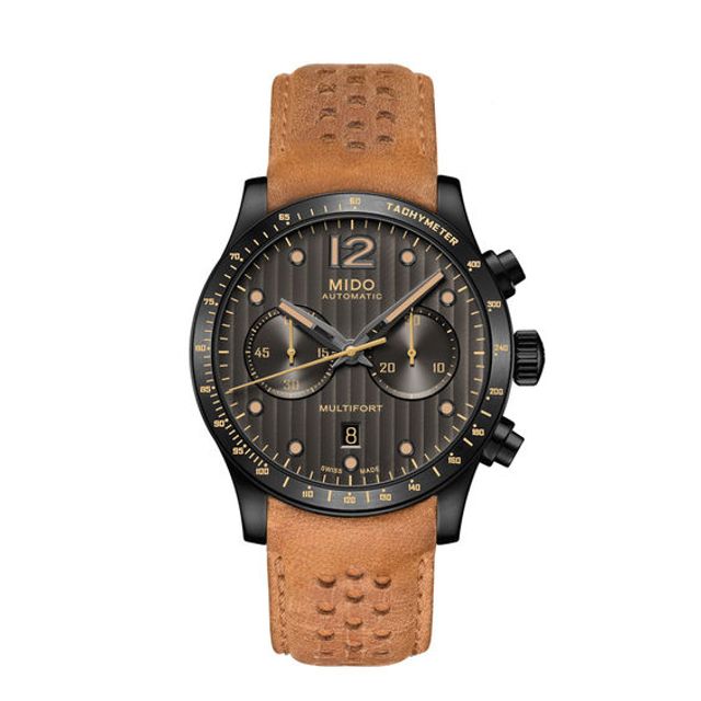 Men's MidoÂ® Multifort Automatic Chronograph Strap Watch with Dark Grey Dial (Model: M025.627.36.061.10)