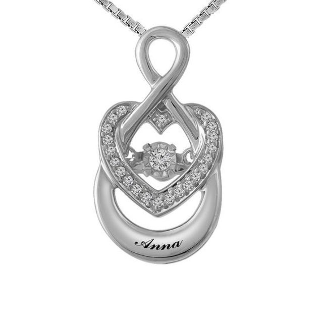 Unstoppable Loveâ¢ Diamond Accent Heart Wrapped Infinity Pendant in 10K White or Yellow Gold (1 Line)