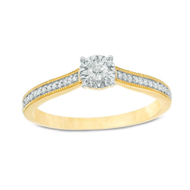 1/6 CT. T.w. Diamond Vintage-Style Promise Ring 10K Gold