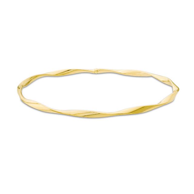 3.0mm Twisted Slip-On Bangle in 10K Gold - 7.5"