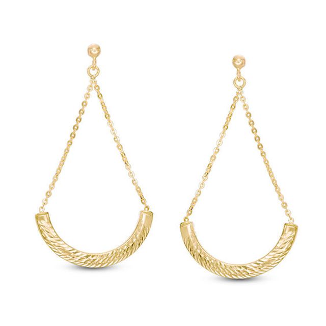 Diamond-Cut Pendulum Drop Earrings in 10K Gold