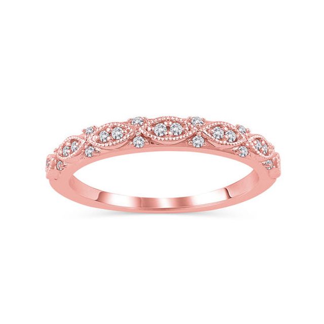 1/8 CT. T.w. Diamond Art Deco Anniversary Band in 14K Rose Gold