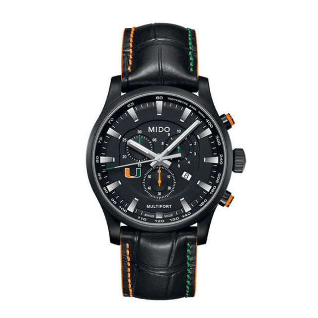 Men's MidoÂ® Multifort Canes Limited Edition Chronograph Strap Watch with Black Dial (Model: M005.417.16.054.20)