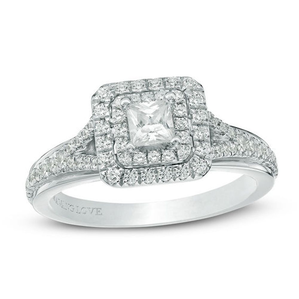 Zales Outlet Vera Wang Love Collection 1-3/4 CT. T.w. Certified Diamond  Frame Engagement Ring 14K White Gold (I/Si2) | CoolSprings Galleria