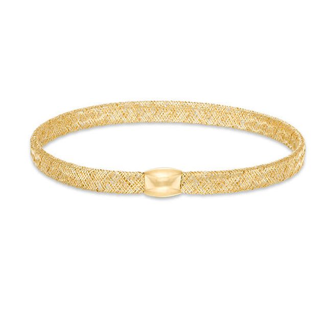 4.0mm Mesh Slip-On Bangle in 14K Gold - 7.5"