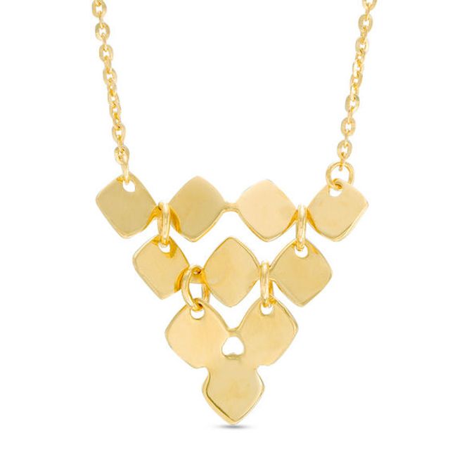 Made in Italy Triangle Dangle Necklace in 10K Gold - 19"