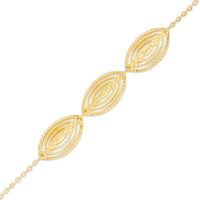 Made in Italy Diamond-Cut Triple Marquise Bracelet in 10K Gold - 8.0"