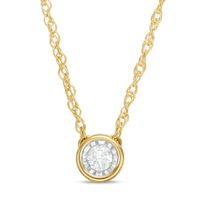 1/10 CT. Diamond Bezel-Set Solitaire Pendant in 10K Gold (I/I3)