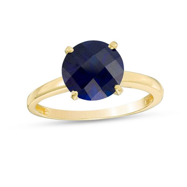 8.0mm Lab-Created Blue Sapphire Solitaire Ring 10K Gold