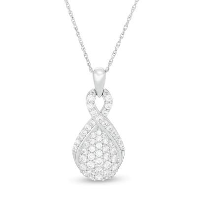 1 CT. T.w. Composite Diamond Teardrop Pendant in 10K White Gold