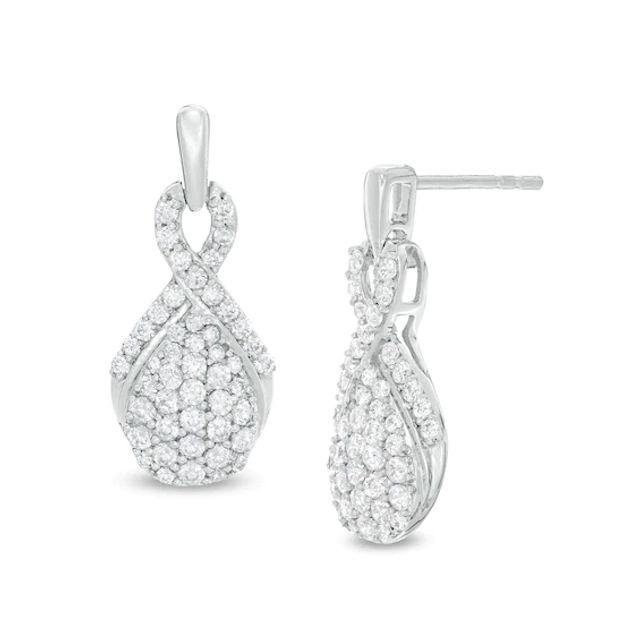 1 CT. T.w. Composite Diamond Pear-Shaped Drop Earrings in 10K White Gold