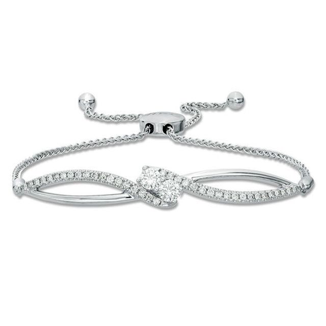 Ever UsÂ® 3/ CT. T.w. Two-Stone Diamond Bypass Bolo Bracelet in 14K White Gold