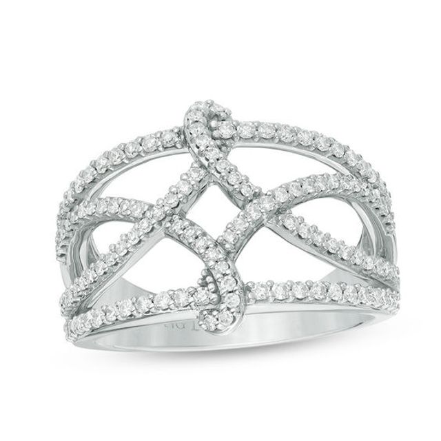 Vera Wang Love Collection 1/2 CT. T.w. Diamond Open Twist Ring in Sterling Silver