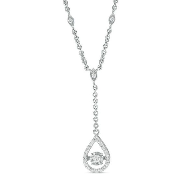 1/5 CT. T.w. Diamond Pear-Shaped "Y" Necklace in Sterling Silver