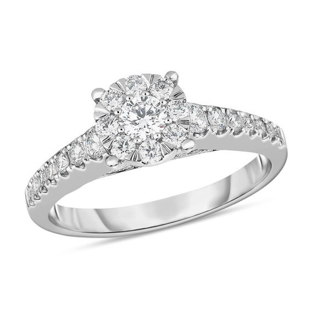 5/8 CT. T.w. Diamond Frame Engagement Ring in 10K White Gold