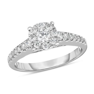 5/8 CT. T.w. Diamond Frame Engagement Ring in 10K White Gold