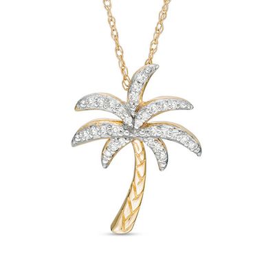 1/10 CT. T.w. Diamond Palm Tree Pendant in 10K Gold