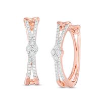 1/5 CT. T.w. Diamond Marquise Split Hoop Earrings in 10K Rose Gold