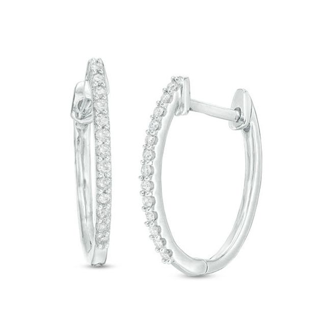 1/8 CT. T.w. Diamond Hoop Earrings in Sterling Silver