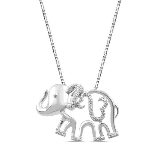 Open Hearts by Jane Seymourâ¢ Diamond Accent Elephant Pendant in Sterling Silver