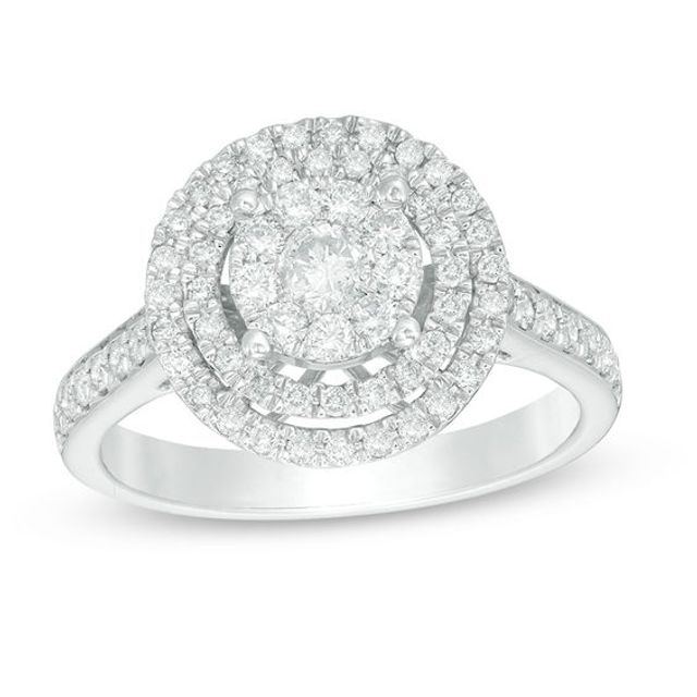 3/4 CT. T.w. Diamond Triple Frame Ring in 10K White Gold