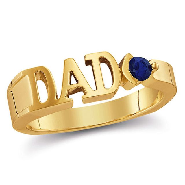 Men's Birthstone "Dad" Ring (1 Stone)